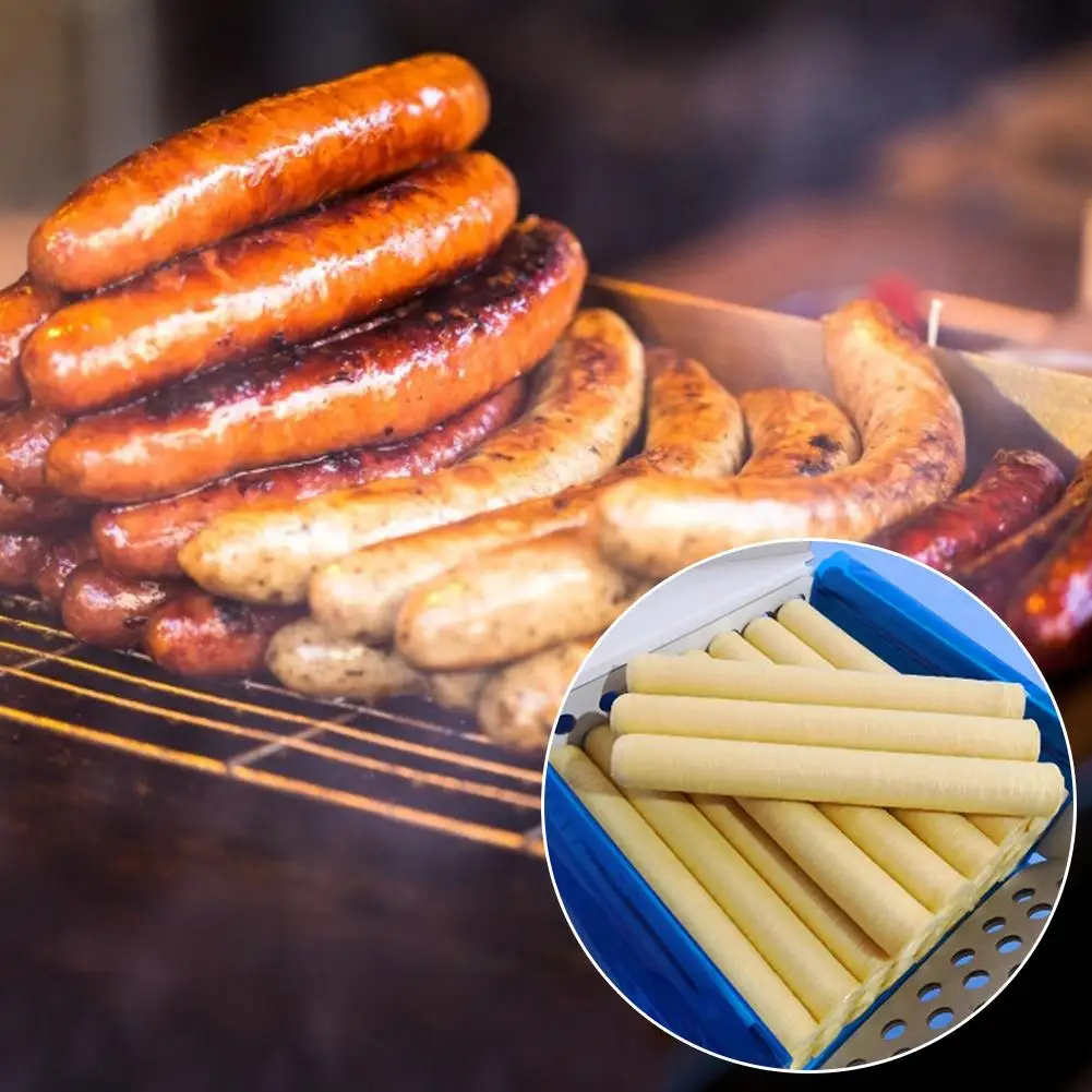 Fresh Collagen Sausage Casings 14m Sausage Maker Machine Dry Pig Sausage Casing Tube For Sausage Maker Machine Kitchen Accessory