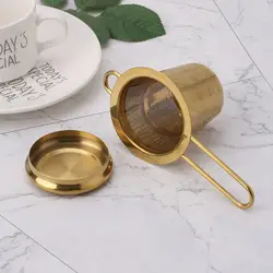 Reusable Mesh Tea Infuser Stainless Steel Strainer Loose Leaf Teapot Spice Filter with Lid Cups Kitchen Accessories