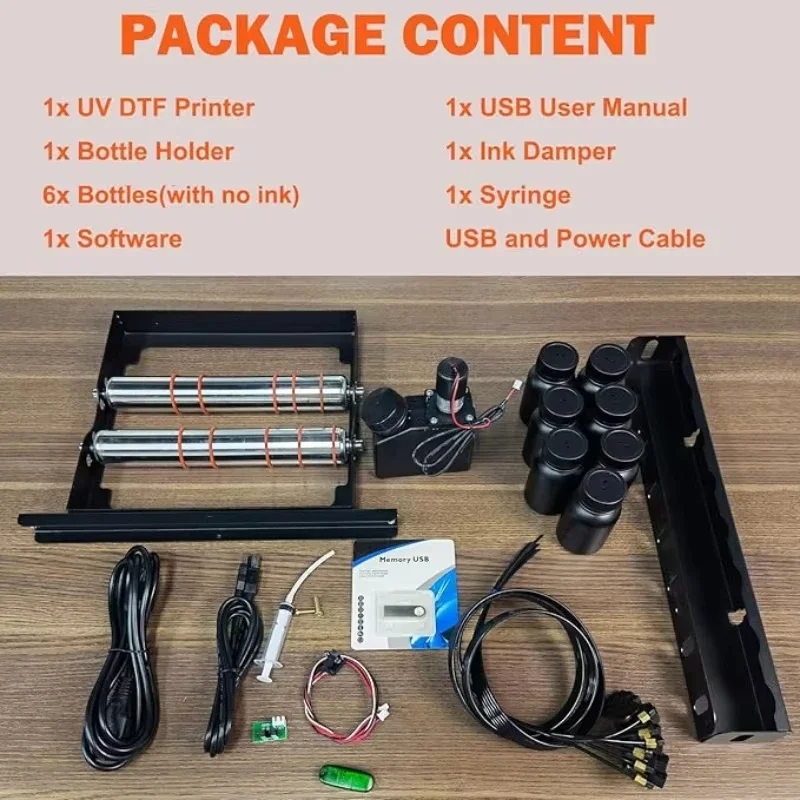 SIHAO UV Printer A3 A4 DTF UV Printer UV LED Inkjet Printer USB 5760 x 1440dpi with Rotation for Bottles/Paper/Phone Case/PVC