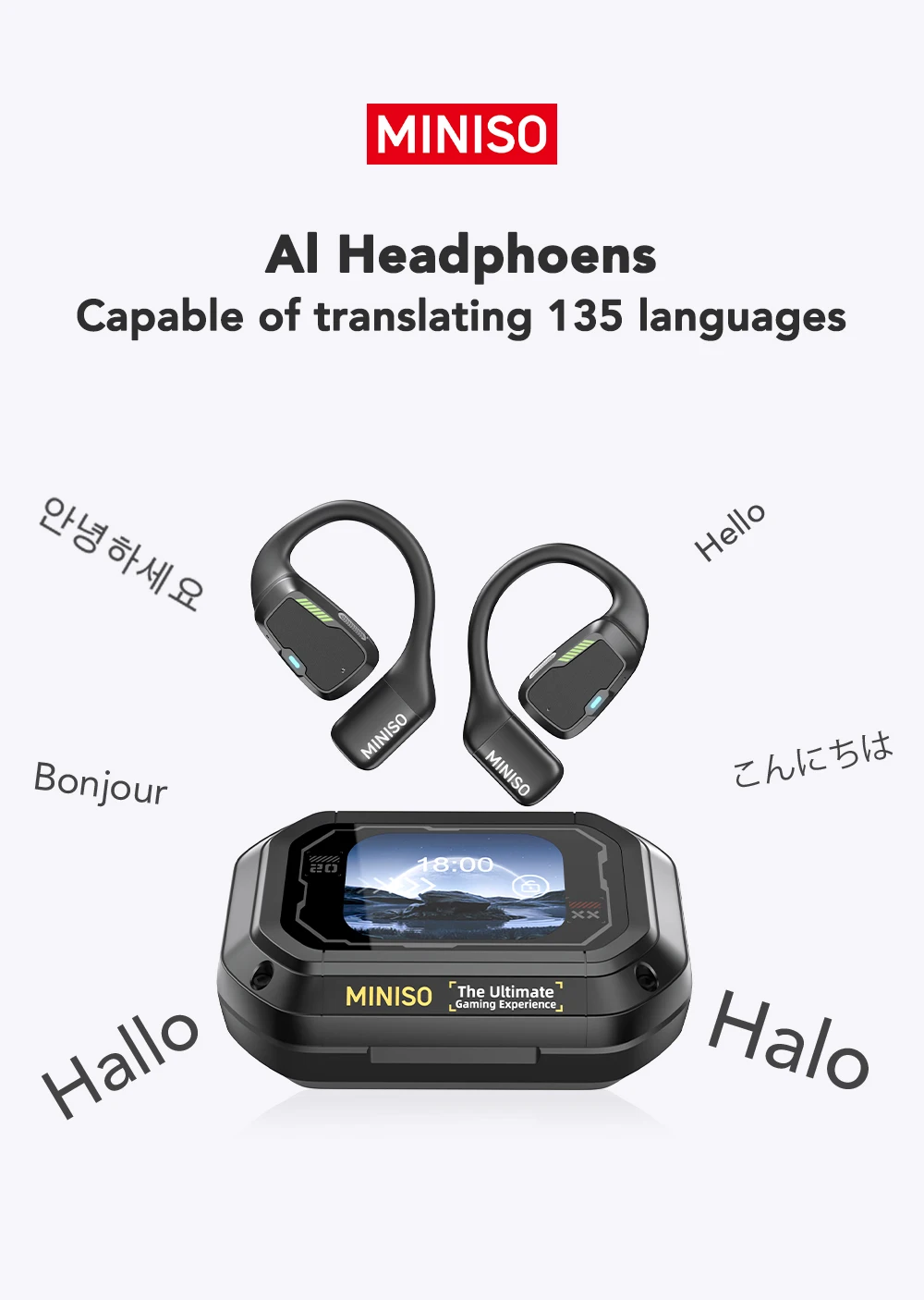 Übersetzer-Kopfhörer MINISO M98 AI Drahtlose Kopfhörer Büro-Chat-Headset ASMR Headset DIY APP AI Drahtlose Kopfhörer mit Mi – Detail 6