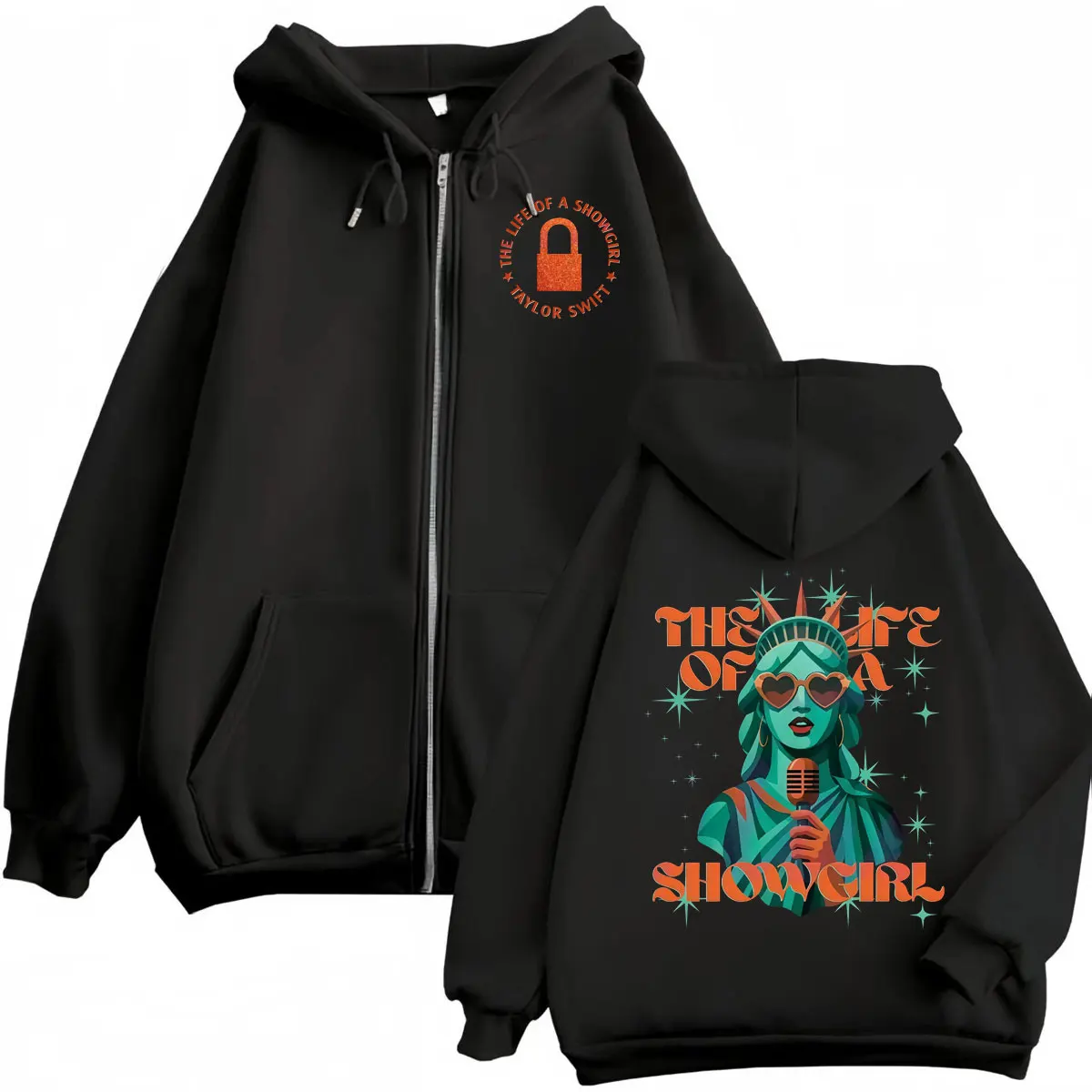 

The Life of A Showgirl Album Graphic Zipper Hoodies Fashion Y2k Aesthetic Zip Up Pullovers Men Women Casual Loose Sweatshirts