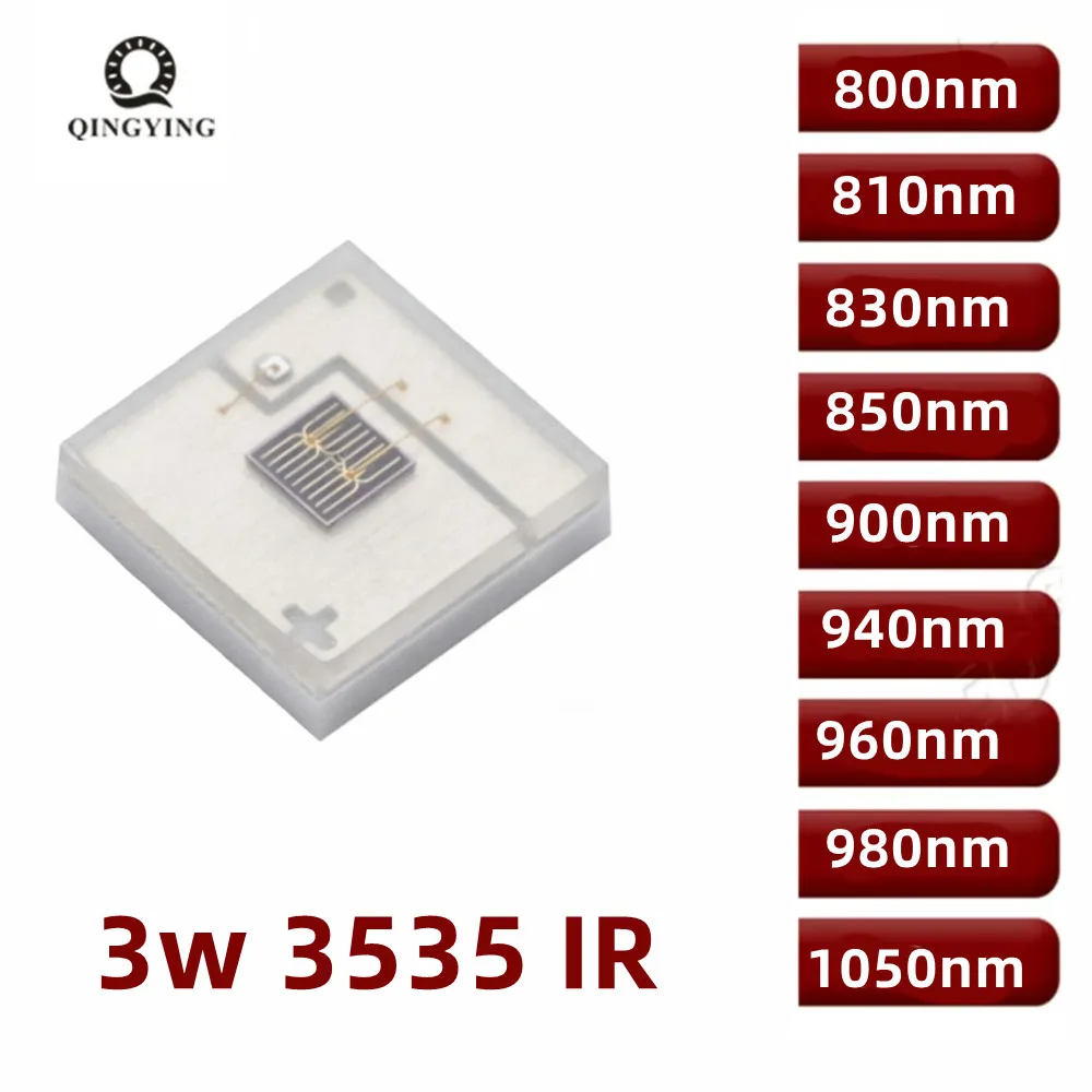 3535 3W Ceramic Planar Infrared IR 800nm ​​850nm 900nm 940nm 1050nm High Power LED Lamp Bead Security Monitoring Night Vision