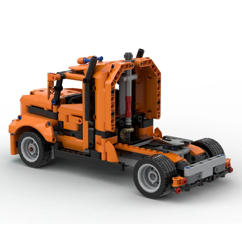 

MOC-239042 Classic New Flat-Nose Semi-Truck Building Block Model, 613 Parts, MOC Creative Boys' Children's Birthday Toy Gift