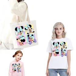 Autocollants de transfert thermoadhésifs pour vêtements, Disney Minnie Mouse, patchs de repassage, vêtements Kawaii, sweats à capuche spinaux pour femmes, patch de sac