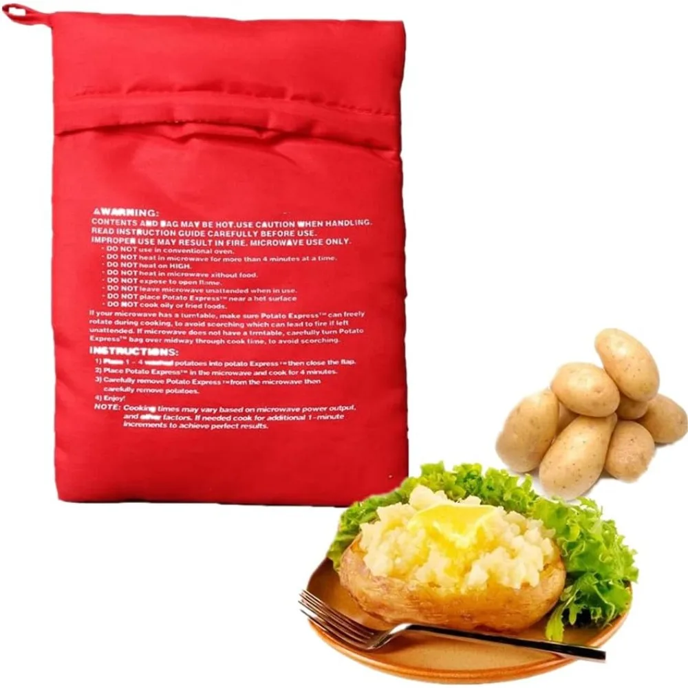 Mikrowellen-Kartoffelbeutel, gerösteter Maisbrotbeutel, wiederverwendbar, mikrowellengeeignet, gleichmäßige Heizung, Herdbeutel, waschbar, Backbeutel, Küchenbedarf
