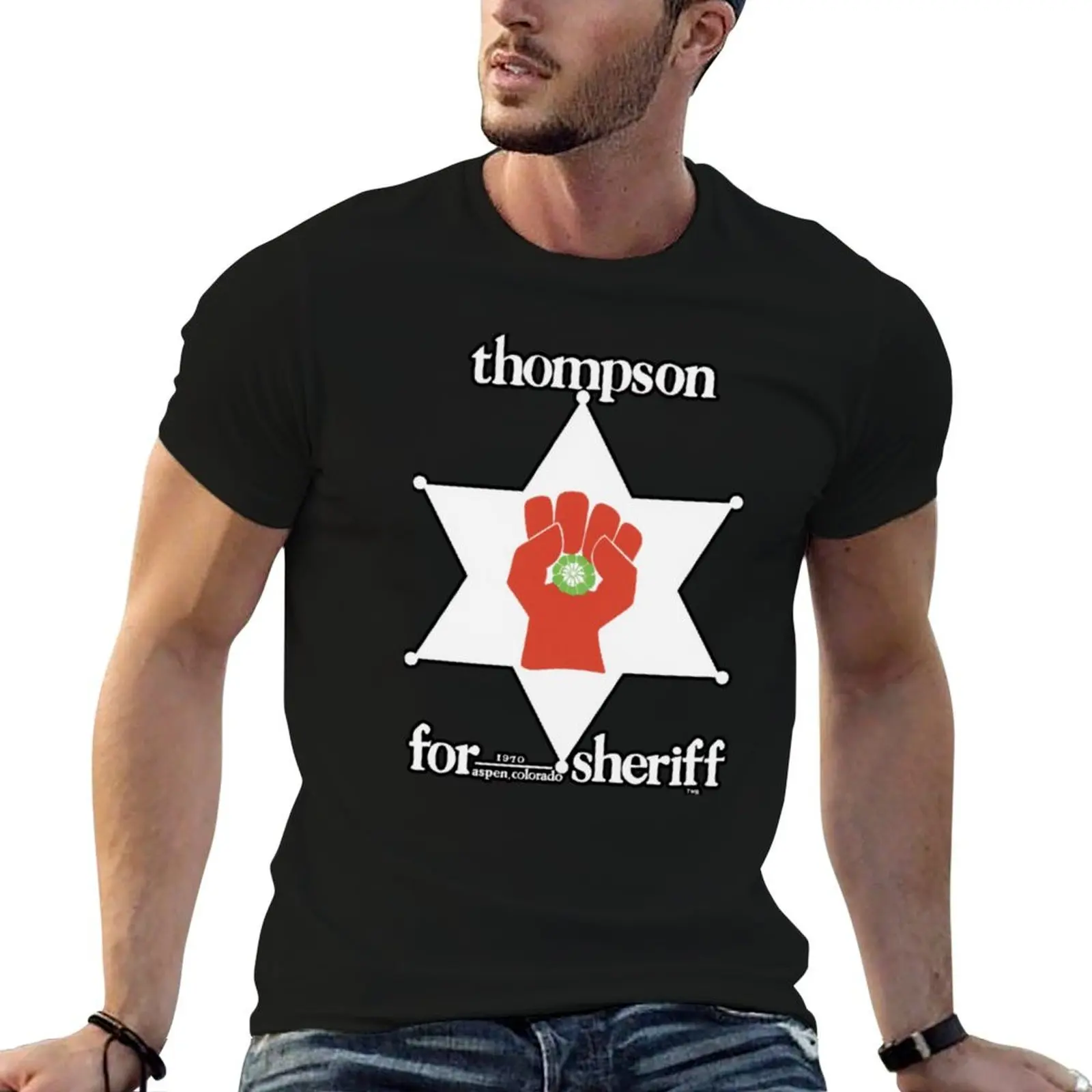 GONZOS SHERIFF HUNTERS S THOMPSON T-Shirt Large Size Breathable Tee