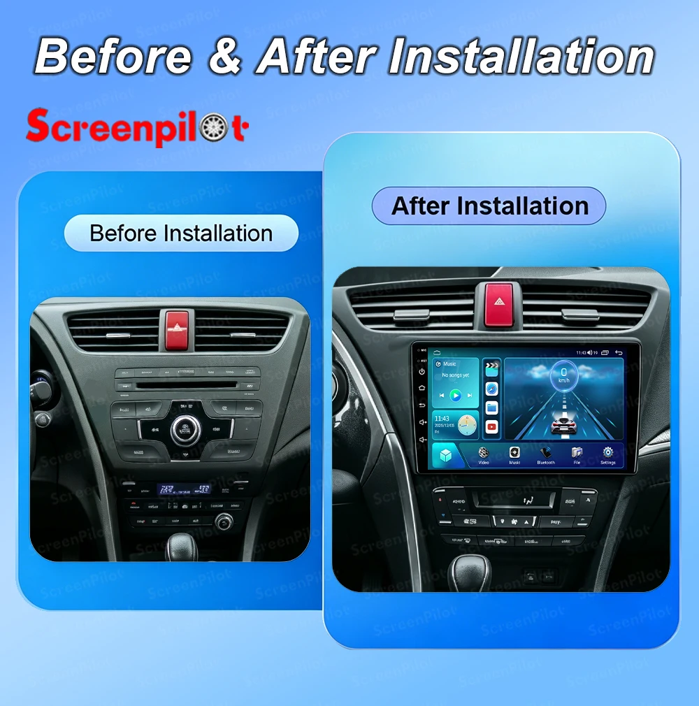 9 Inch Android 16 For Honda CIVIC Hatchback 2012-2017 Car Radio Stereo Head Unit Multimedia Video Player GPS Navigation 2K QLED