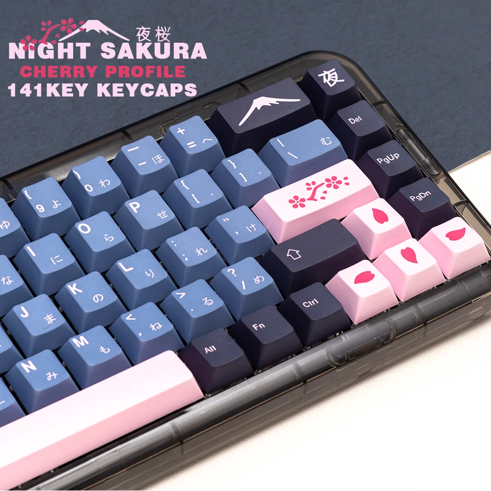 Sakura Keycaps 145Keys Cherry Profile PBT Compatible ALICE Gateron Cherry MX Switches 60/70/80/108Mechanical Keyboard keycap set