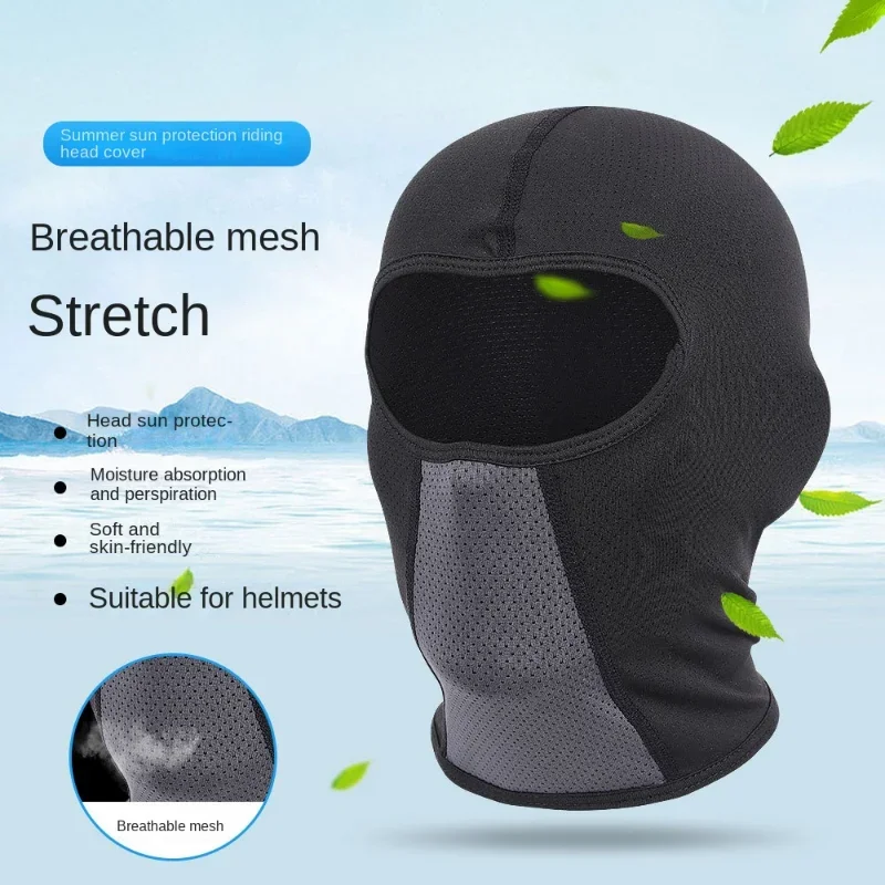 Summer Motorcycle Mask Sun Protection Ice Silk Helmet Hood Motorcycle Riding Sweat-absorbent Sunshade Breathable Hat Liner Cap