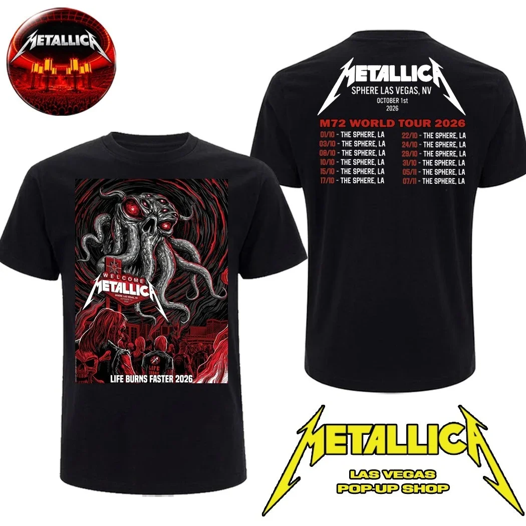 Metallica Pop-Up Shop Las Vegas NV Sphere October 1 2026 Cthulhu Tentacles T-Shirt Ins Y2k