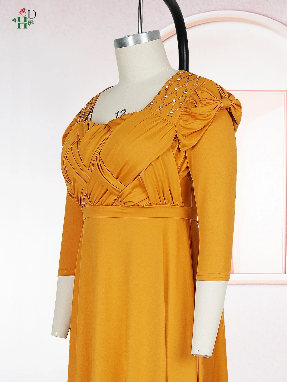 H & D 2025 الملابس الأفريقية الجديدة للنساء فستان موضة نصف كم فستان الزفاف المسائي فستان الحفلات الماس فستان ماكسي يومي غير رسمي