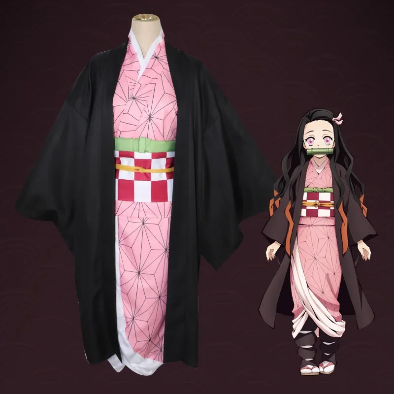Anime Demon Slayer Kamado Nezuko Cosplay Costume Japanese Anime Carnival Party Adult Uniform Girls Halloween Costume for Kids