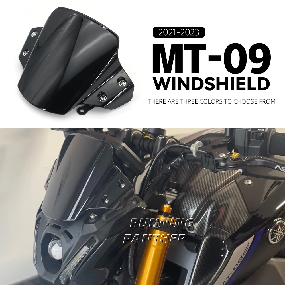 

3 colors Motorcycle Accessories Windshield Wind Deflector Windscreen 2021 2022 2023 For Yamaha MT09 MT 09 MT-09 mt09