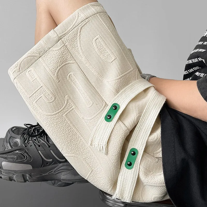 

Мужские летние модные свободные повседневные спортивные шорты из ледяного шелка, длиной до колена, больших размеров, в американском стиле, прямого кроя