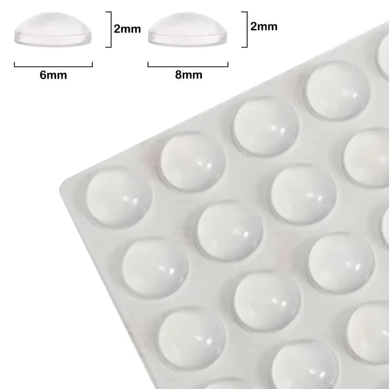 Almohadillas Redondas Transparentes Autoadhesivas de Silicona, Amortiguadores de Sonido para Puertas de Armario, Topes de Goma Silenciosos para Muebles