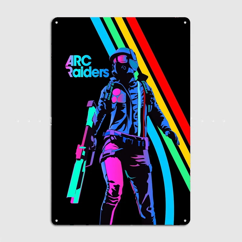 Arc Raiders Neon Poster Metal Tin Sign Indoor Outdoor Home Decor Bar Custom Posters Wall Room Decorations