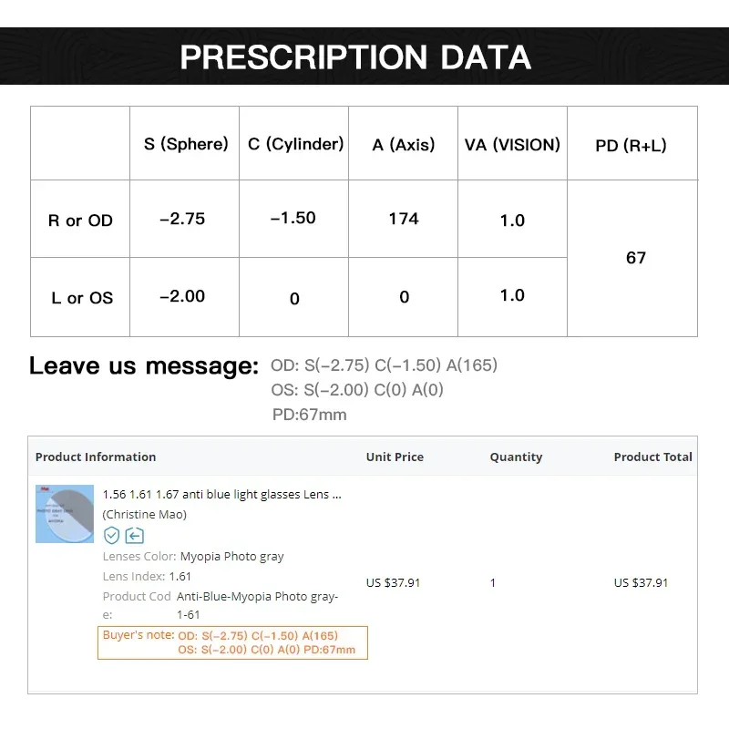 Meeshow 1.61 1.67 MR High Quality Toughness Thinner Strong Anti Reflective Optical Glasses Prescription Lenses for Rimless frame