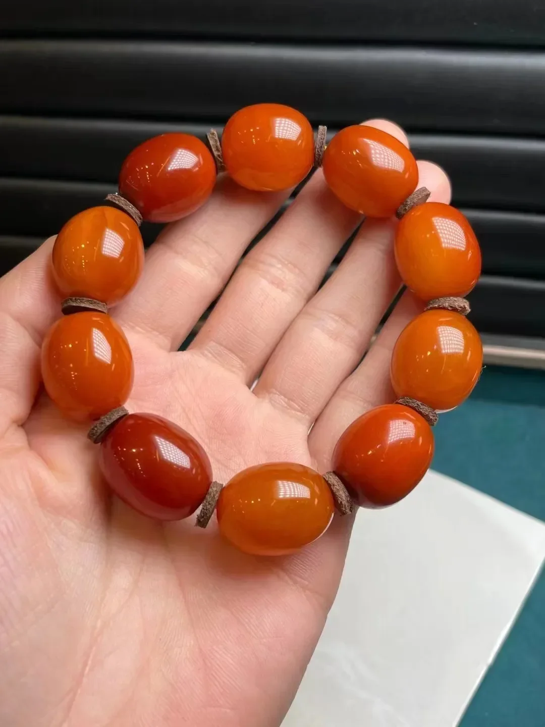 New arrival natural stone yellow beeswax amber 33.7g bracelet Jujube shaped beads loose fine jewelry making diy bracelets gift