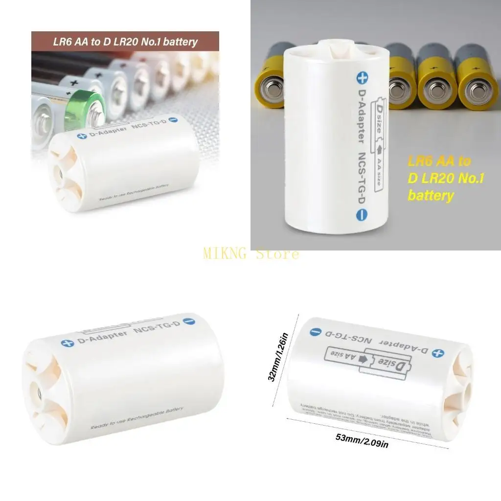 

Portable LR6 AA to D LR20 Battery Size Adapter Cylindrical Battery Converter Tube Simple Battery Conversion Solution best sale