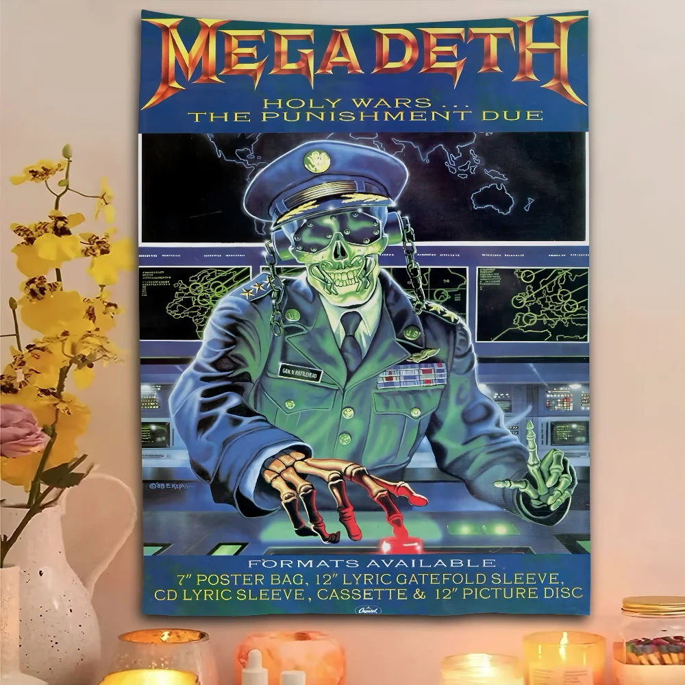 

M-Megadeth Heavy Rock Band Tapestry Bedroom Living Home Decor Bar Outdoor Festival Wall Hanging Decoration Background Art Banner