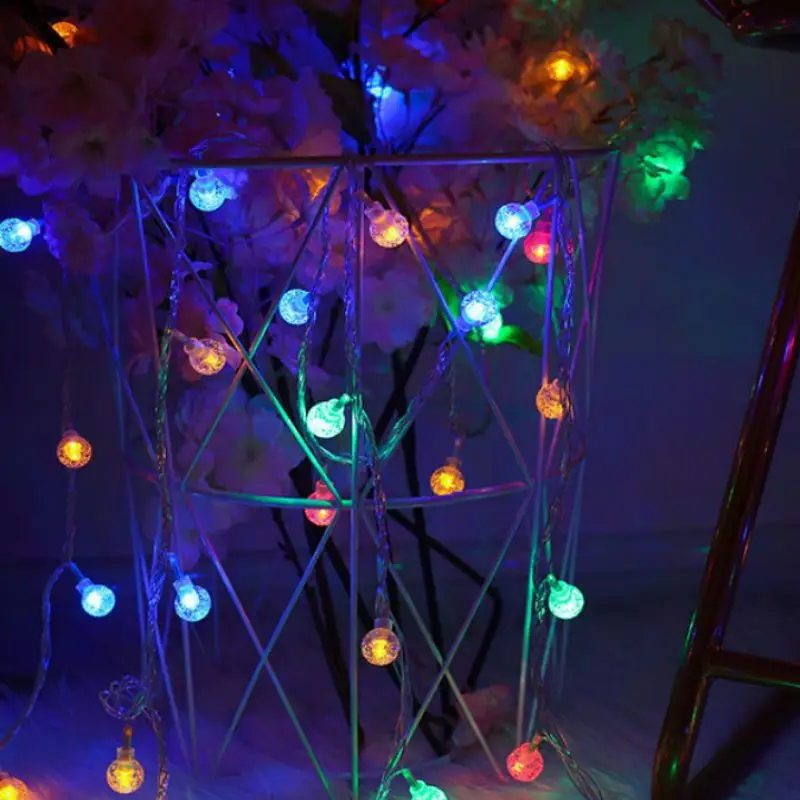 Battery Power Romantic Bubble Ball Light String LED Crystal Ball String Lights Indoor Garden Party Christmas Festival Decoration