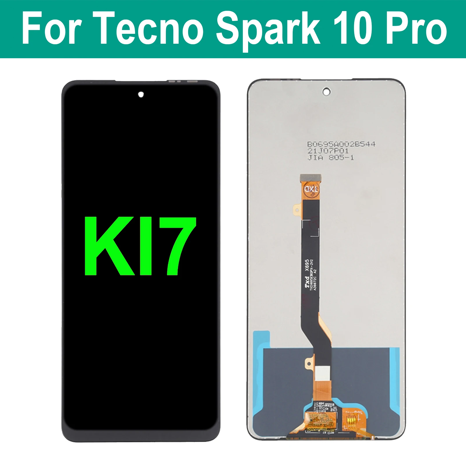 For Tecno Spark 10 Pro KI7 LCD Display Touch Screen Replacement Digitizer Assembly