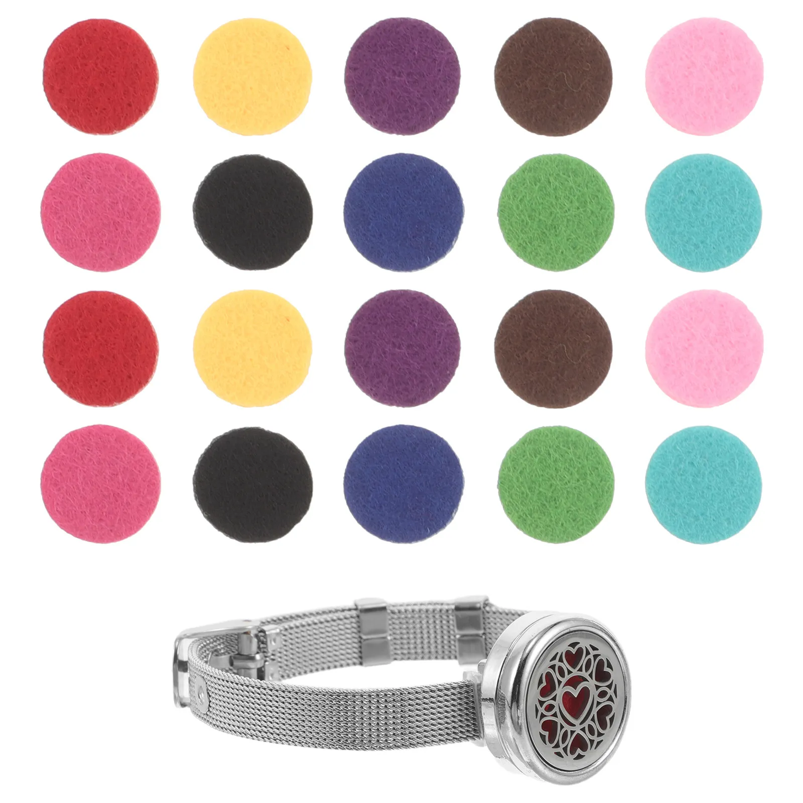 Stainless Steel Adjustable Aroma Diffuser Bracelet with Refillable Scent Pads for Essential Oils – Women's Perfume Jewelry