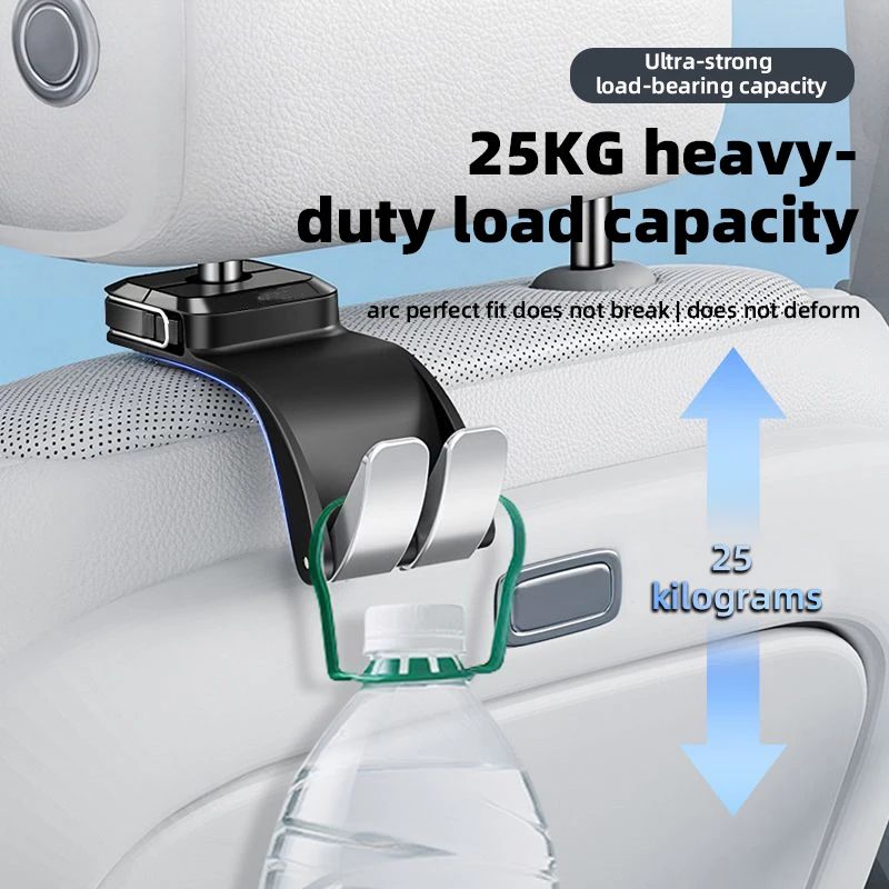 Car Seat Backrest Multifunctional Rotatable Rear Seat Backrest In-Car Accessory Automatic Rebound Practical Double Hooks view 3