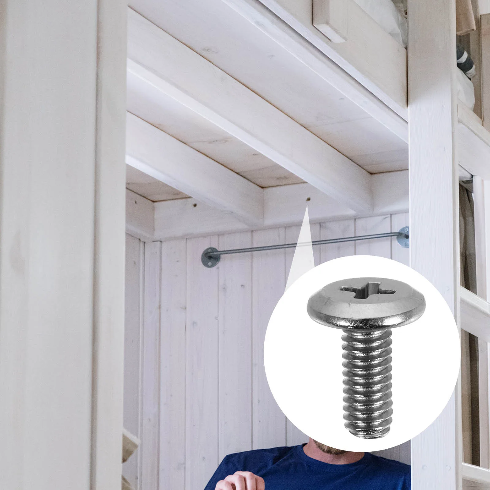 

100Pcs Nickel Plated Cross Countersunk Screws M4x10 Flat Head Cabinet Screws for Furniture Assembly Desk Bed Frame Mounting