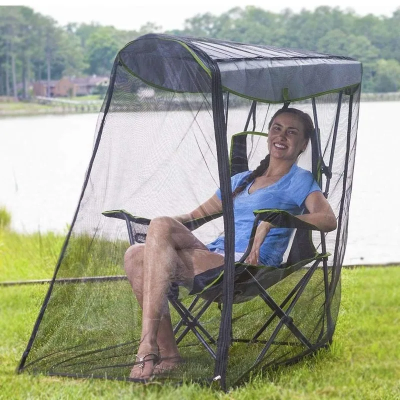 Mosquito Repellent Camping Chair Folded Net Screen Cover Easy Setup Portable Outdoor Chair Professionalism Camping Furnishings