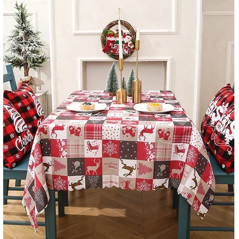 Nordic Ins Christmas and New Year Red Tablecloth Living Room Decoration Rectangular TV Cabinet Coffee Table Dust Cover Tapete