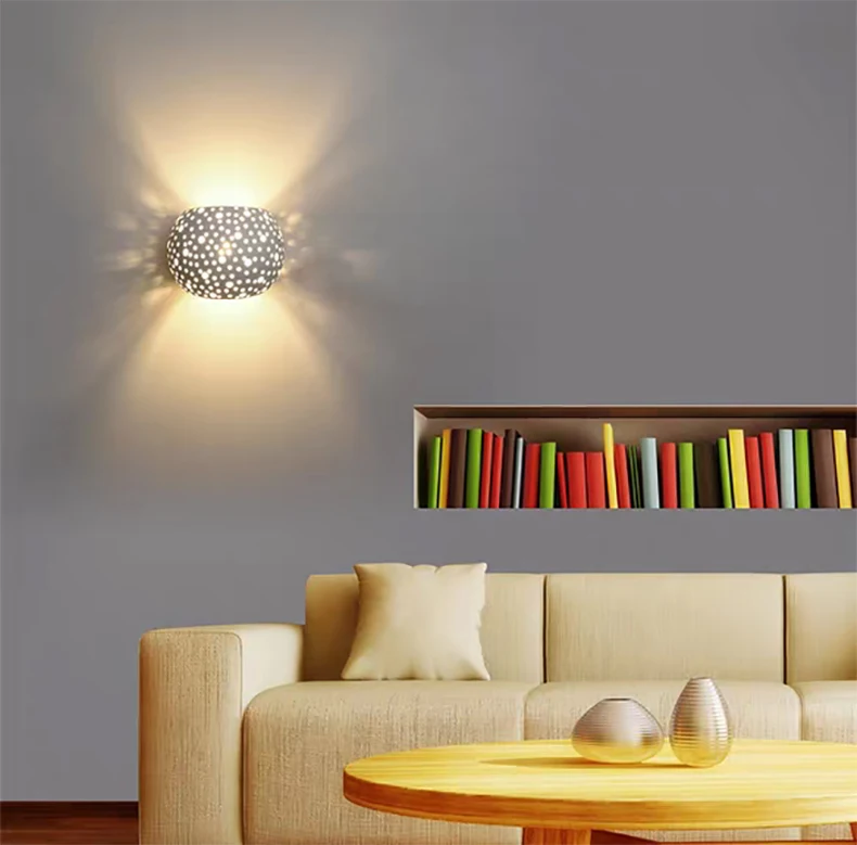 White Gypsum LED Wall Lamp Atmosphere Sconce