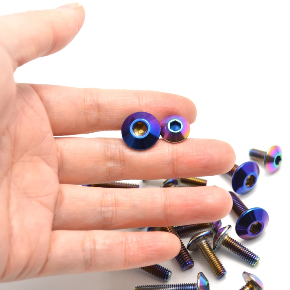 M4/M5 Screws Titanium Blue Titanium Gold Suitable for Yamaha KTM BMW Ducati Suzuki Honda Windscreen Screws Bicycle Mudguard Scre