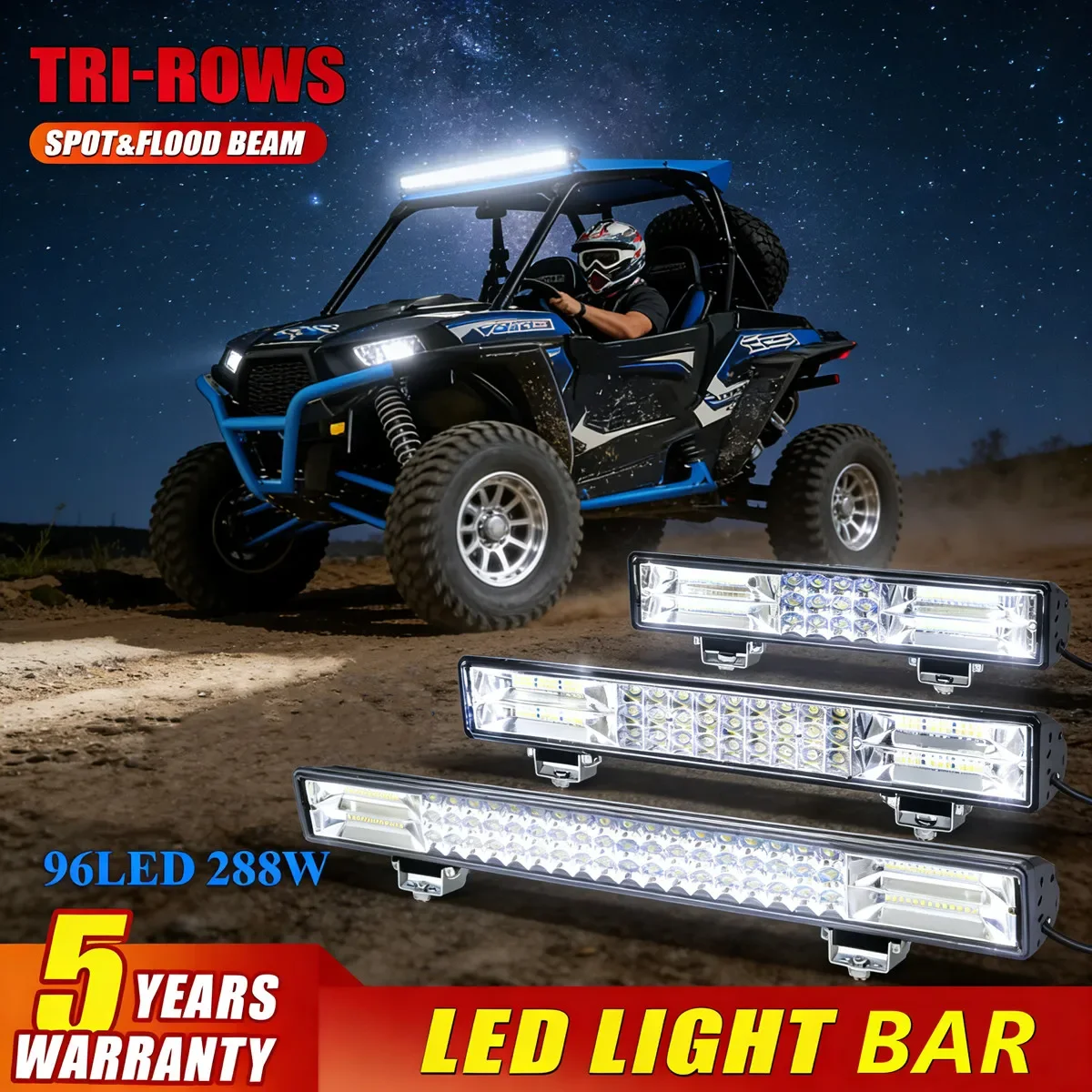 3 Rows LED Light Bar 180W 216W 288W Spot Flood Combo Off Road Driving Fog Lamp for 4x4  Led Bar ATV UTV SUV Truck