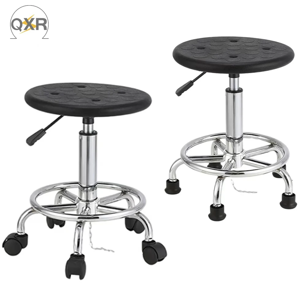 ESD adjustable height stool and chair, four-hole seat type work chair, backless stool