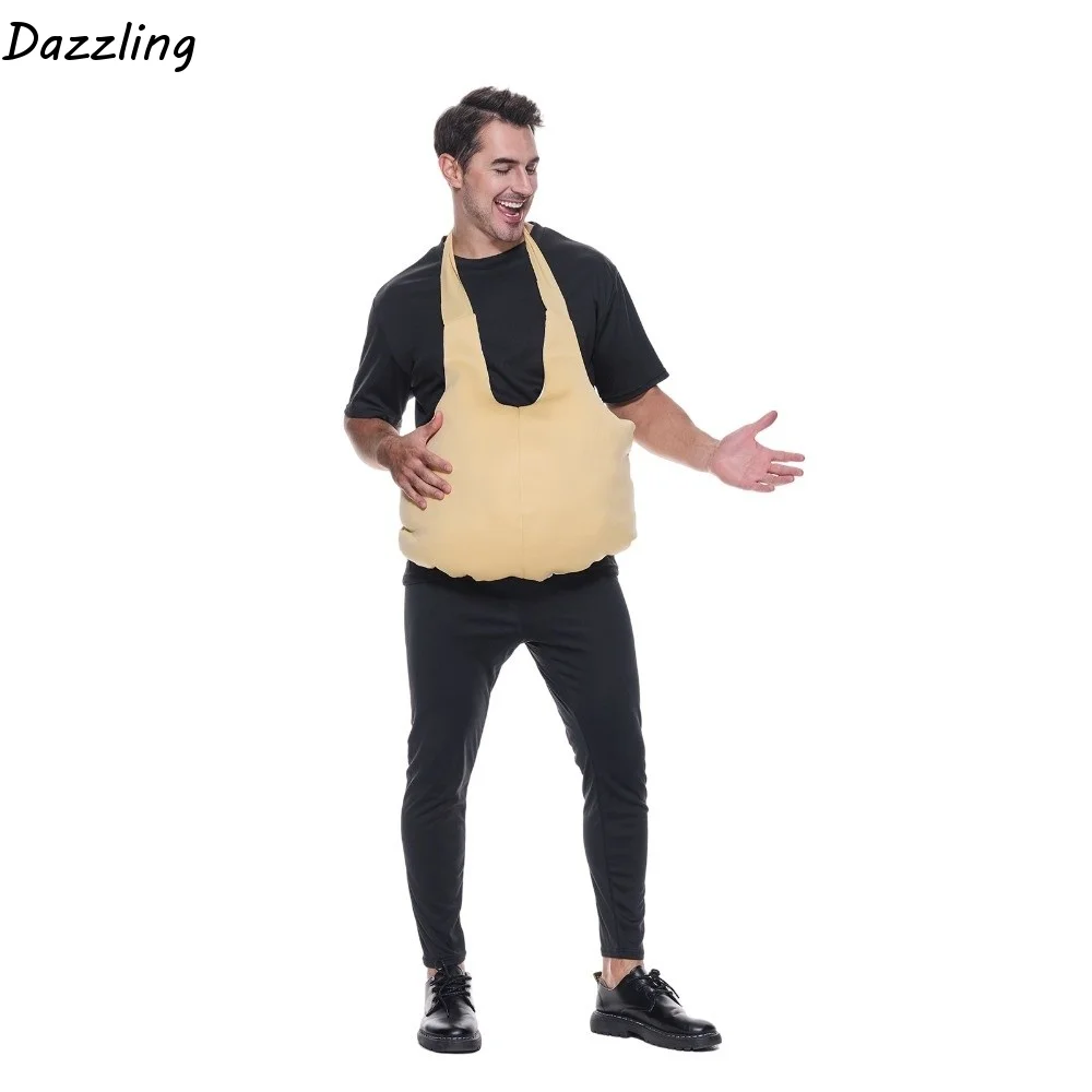 Realistic Fake Belly and Butt Pads Soft Sponge Big Stomach Fake Butt Cosplay Props Unisex Padded Stuffer Christmas Costume Props