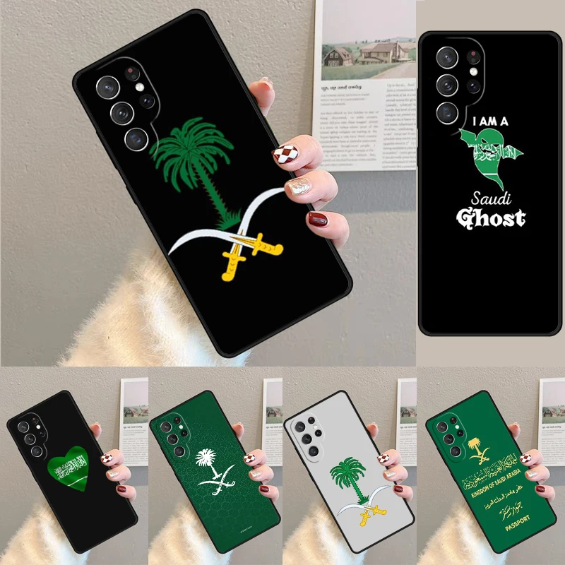 المملكة العربية السعودية العلم قضية الهاتف غطاء لسامسونج غالاكسي S24 S25 الترا S21 S22 الترا S10E نوت 10 زائد ملاحظة 20 FE S23 #1