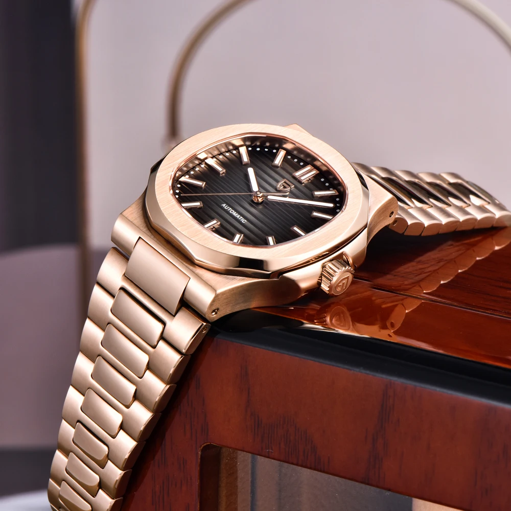 PAGANI DESIGN new golden luxury mechanical men's watch ST6 movement AR sapphire crystal stainless steel men's waterproof watch