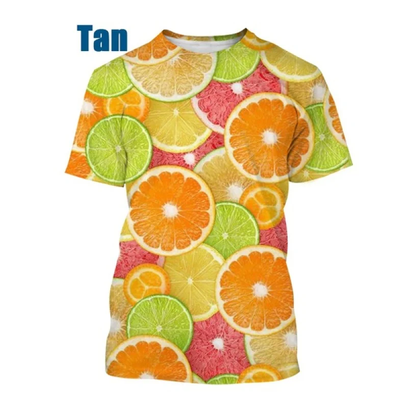 2022 The Fresh Fruits Food 3D All Over Print T Shirts Short Sleeve Funny Casual Hip Hop Shirts Top Tee Women Men