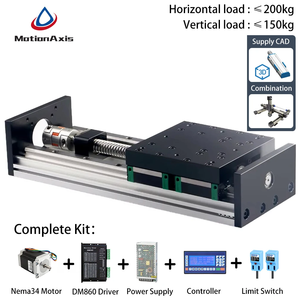 

Heavy Load Precision Workbench Heavy Duty Slide Module Double Linear Rail Ball Screw Linear Motion Rail Actuator