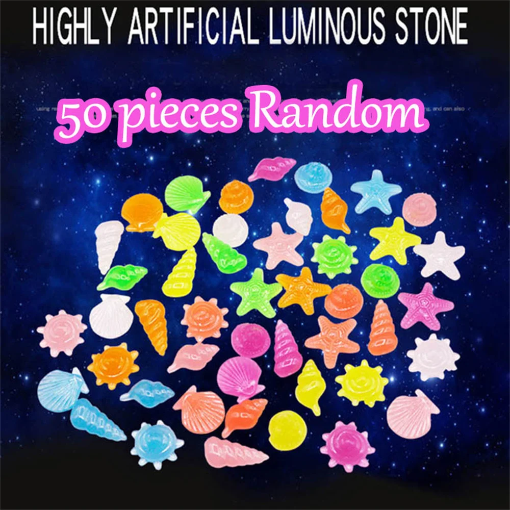 50pcs Luminous Light-emitting Artificial Pebbles Stone Glow in The Dark Artificial Stone for Garden Decor