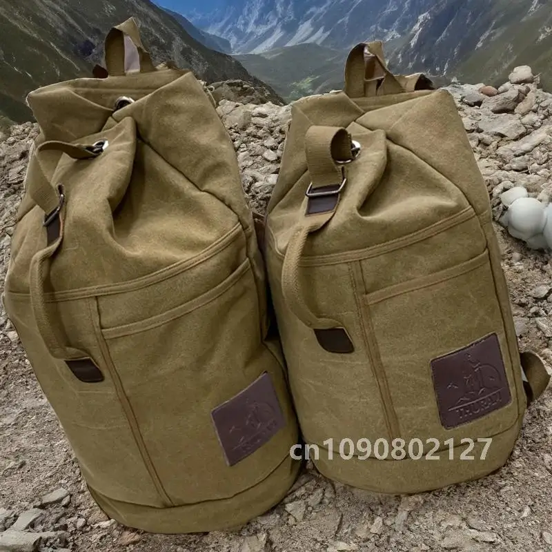 30L/60L Outdoor Sports Bag  Rucksack Canvas Backpacks  School Bag Hiking Travel Backpacks Bucket Bag