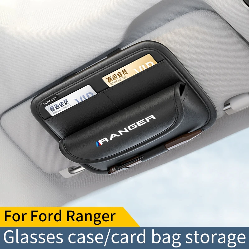 For Ford Ranger T9 Rapotr Car Sunshade Multifunctional Storage Bag Car Glasses Clip Card Bag Ticket Receipt Storage Bag