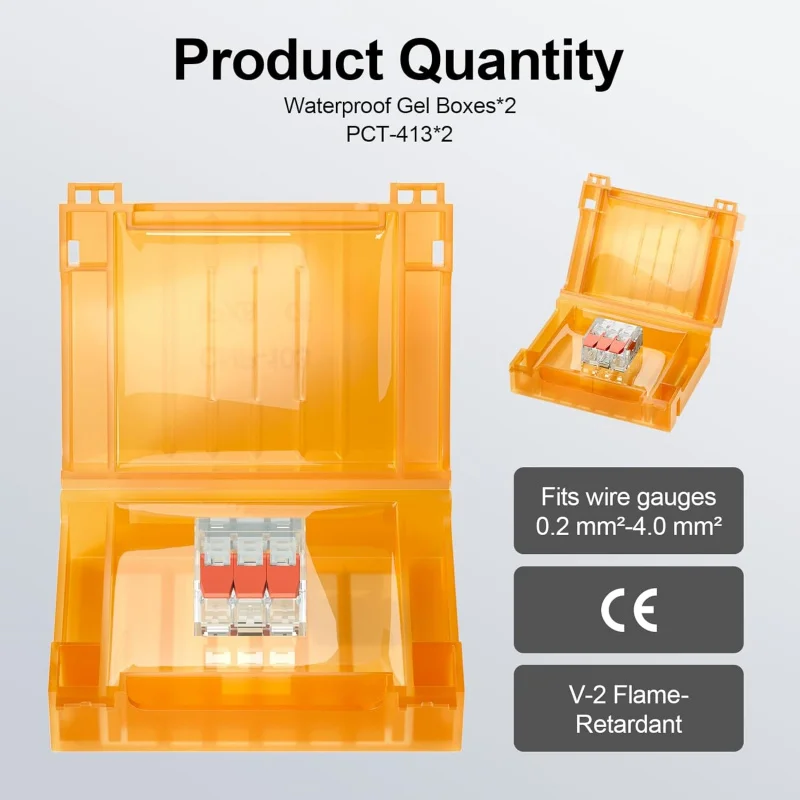صناديق جل مقاومة للماء مع PCT-413، موصلات أسلاك رافعة معزولة مملوءة، متوافقة مع Compac المختلفة #3
