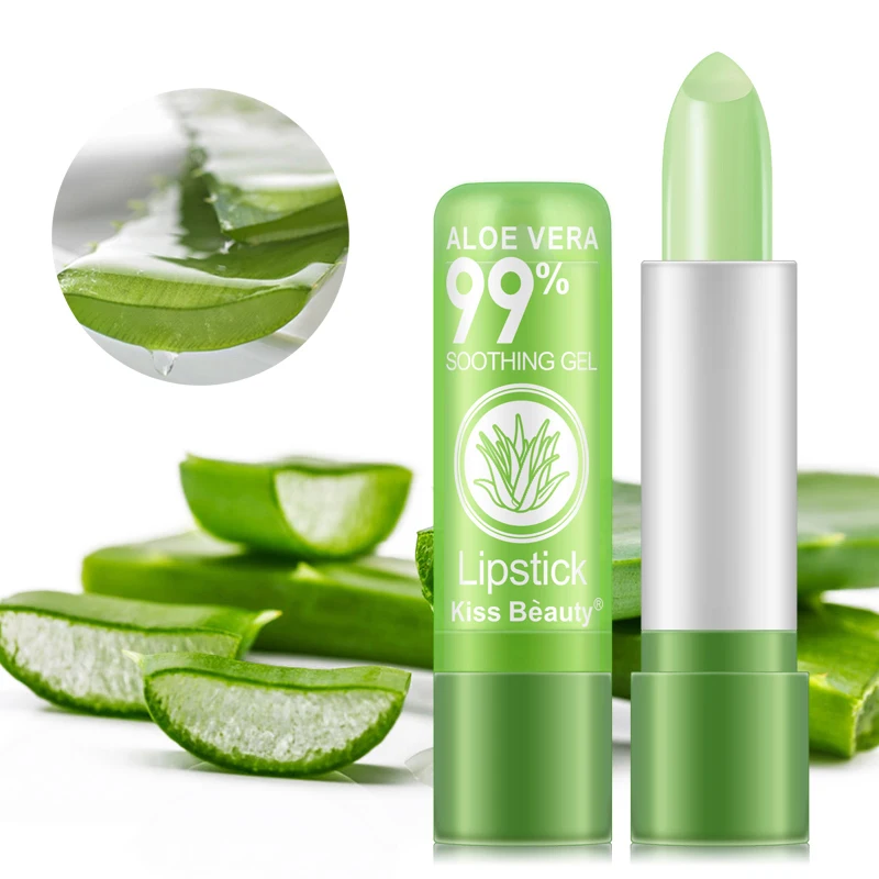 Barras de labios mate de Aloe Vera Natural, tubos de lápiz labial que cambian de Color, hidratante, resistente al agua, venta al por mayor