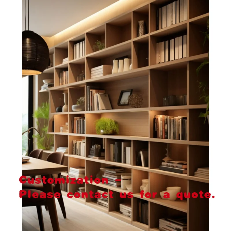 

custom.Wooden Solid Wood Library Wall Bookcase with Storage Living Room Bedroom School in Modern Design