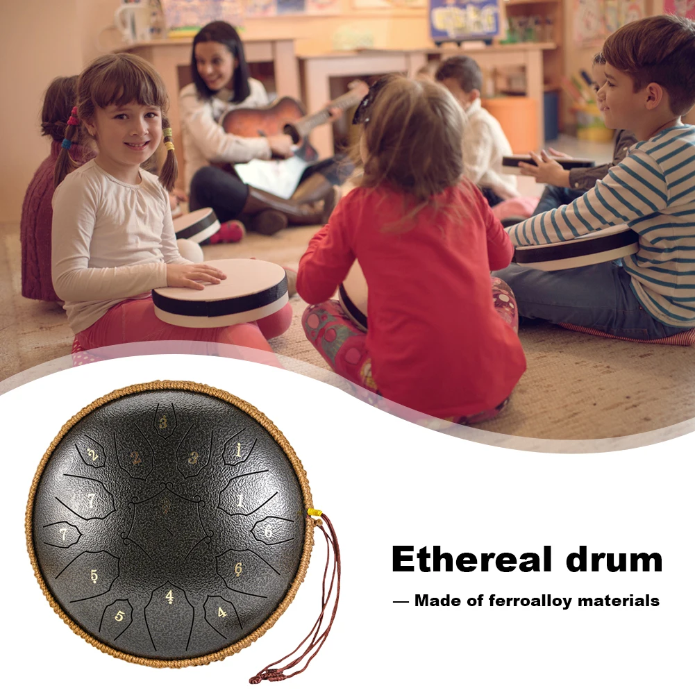 

12 Inch Percussion Musical Instrument with Handbag Drumsticks 15 Notes D Major Large Ethereal Drum Yoga Meditation Sound Healing