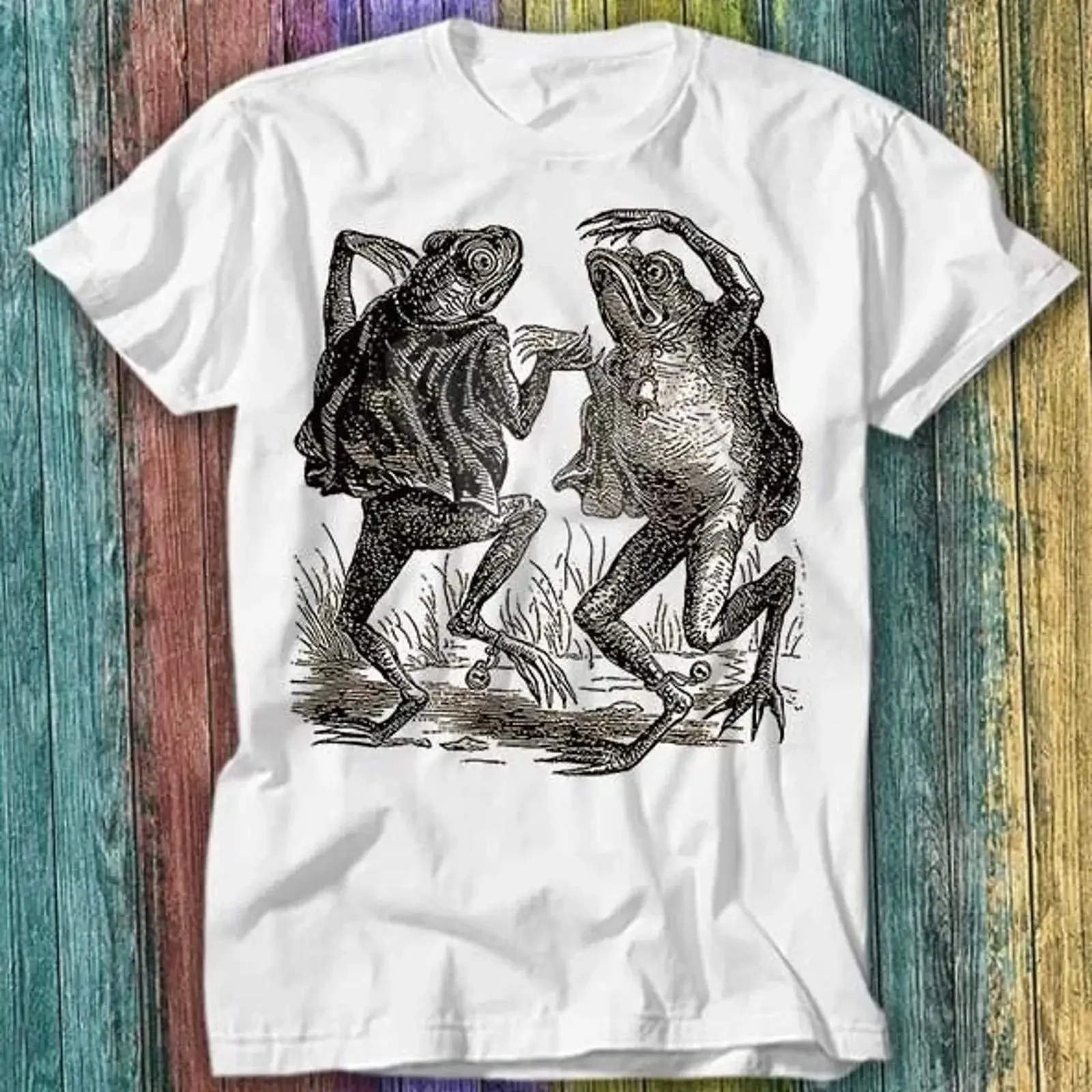 T Shirt Toad Demons tanzender Frosch japanisch unbeeindruckt Kunst Malerei Top 316 vintage Washed designer clothes fashion