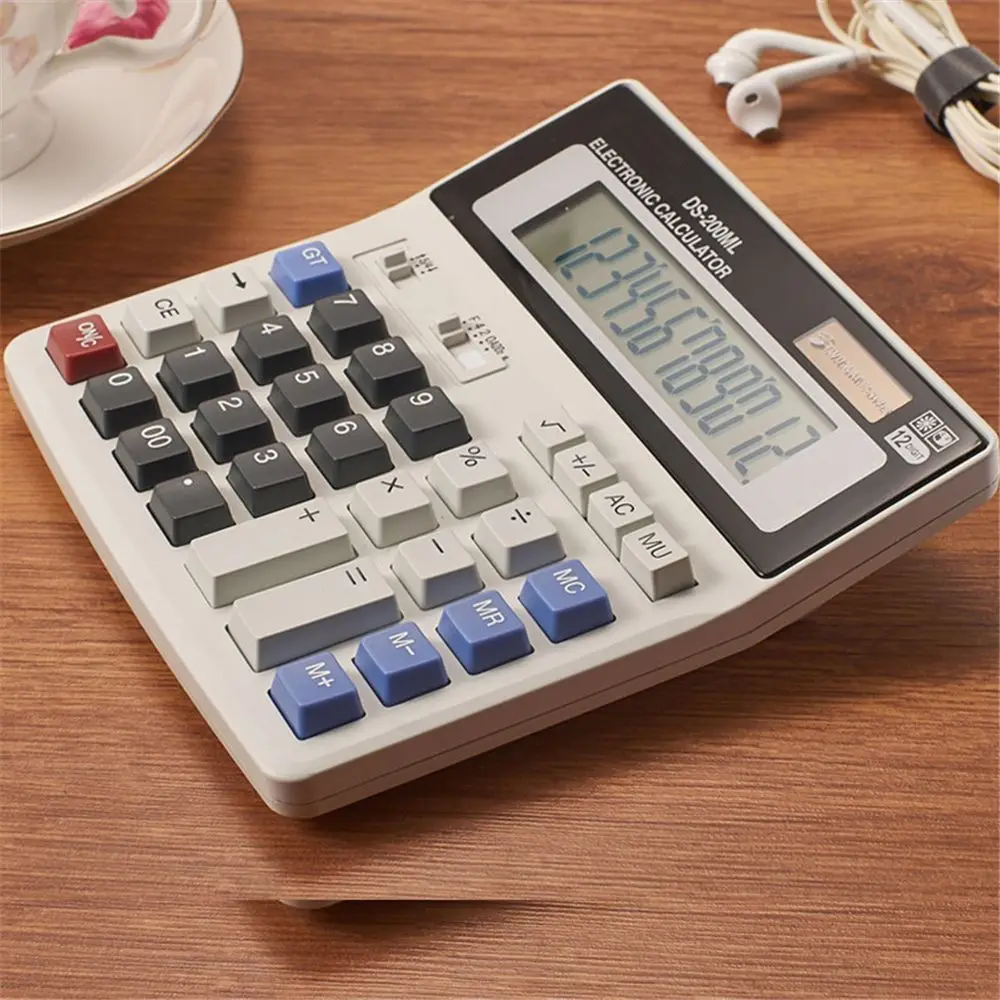 12 Bit Type Finance 2 Way Power Multifunction School Tilt Display Big Button Desktop Calculator Large