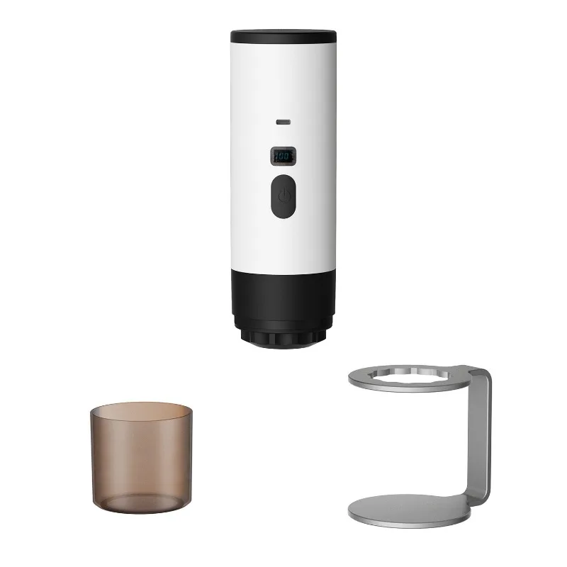 Wireless heating portable coffee machine, rechargeable travel mini electric Italian espresso capsule coffee powder machine